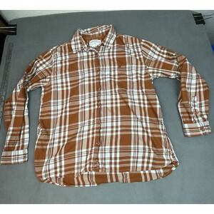 Vintage REI Shirt Womens Large Orange Lightweight Outdoor Plaid Hiking Work